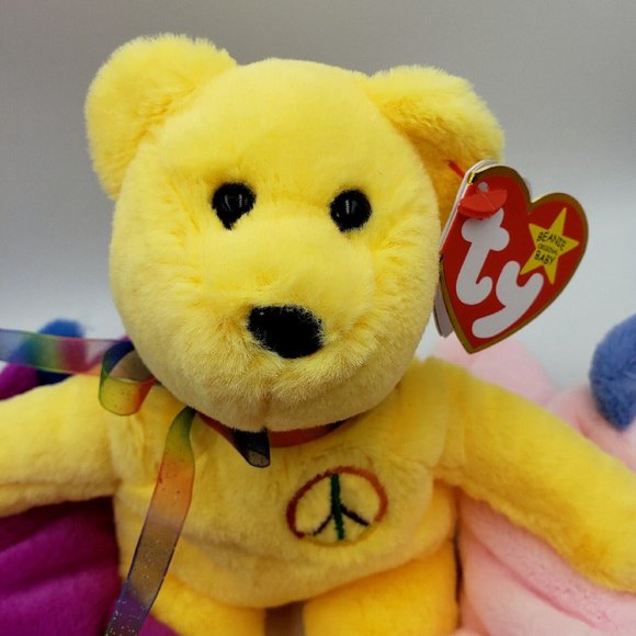 NWT 2023 Beanie Babies Peace II Peanut II Squealer II 30th Anniversary Lot of 3 - Picture 4 of 10